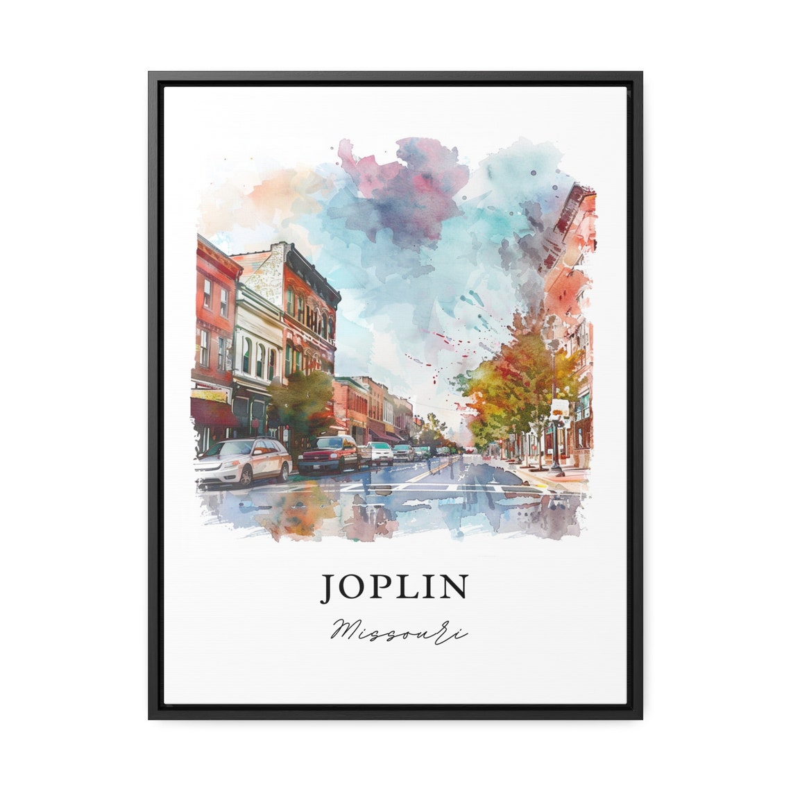 Joplin Missouri Historic Downtown Main Street Watercolor Poster - Image 3