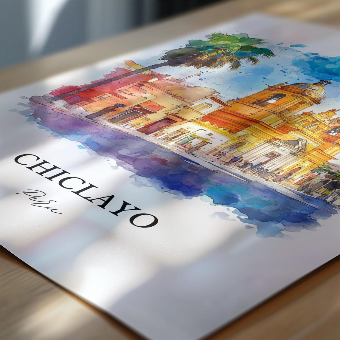 Chiclayo Wall Art Peru Print Watercolor Gift Travel Poster Housewarming - Image 6