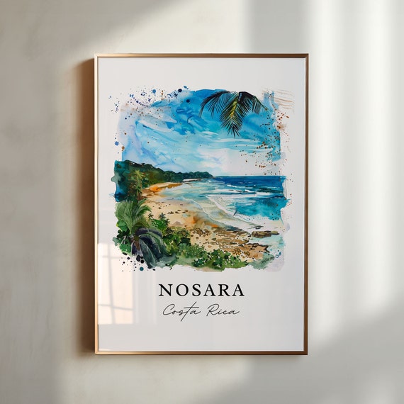 Nosara Costa Rica Wall Art Nosara Print Nosara Watercolor Art Nicoya Peninsula Gift Travel Print Travel Poster Housewarming Gift