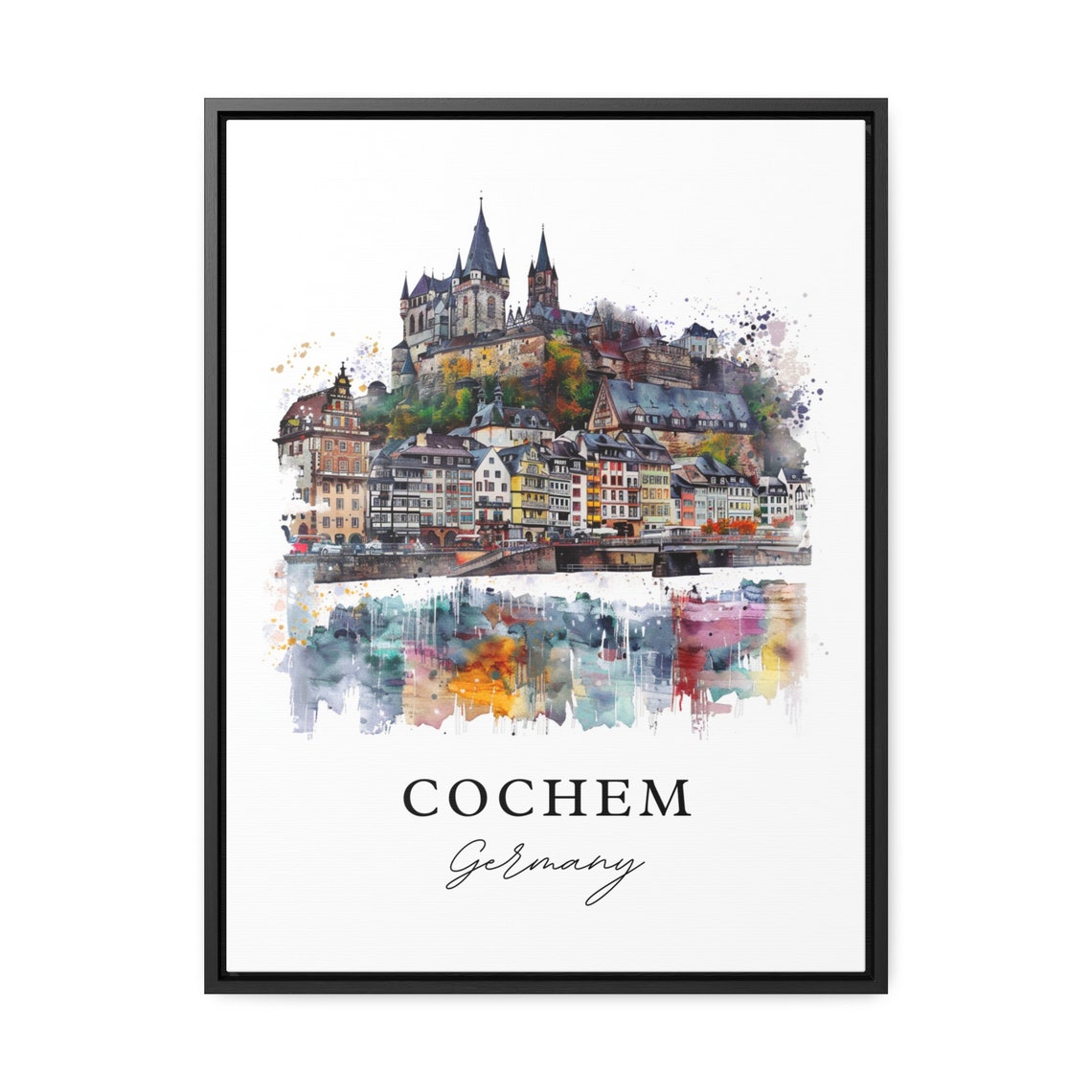 Cochem Germany Watercolor Travel Poster, Art Print - Image 2
