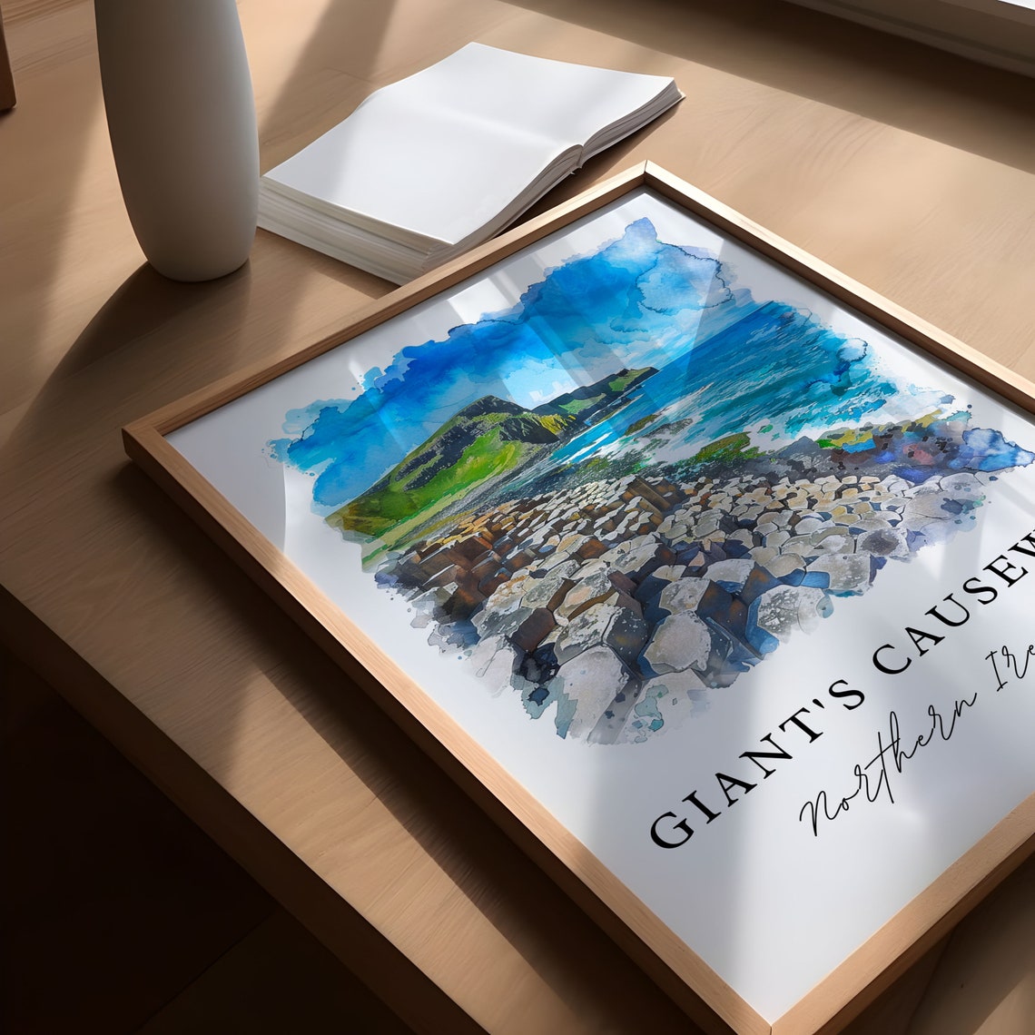 Giants Causeway Watercolor Travel Poster, Northern Ireland - Image 5