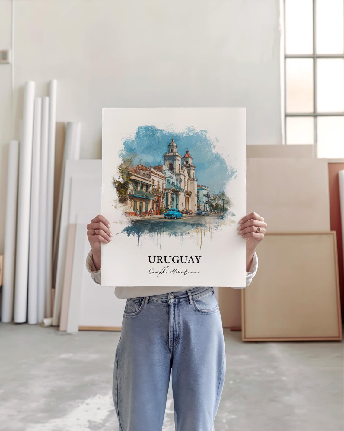 Uruguay Wall Art Print Watercolor Gift South America Travel Poster Housewarming - Image 5