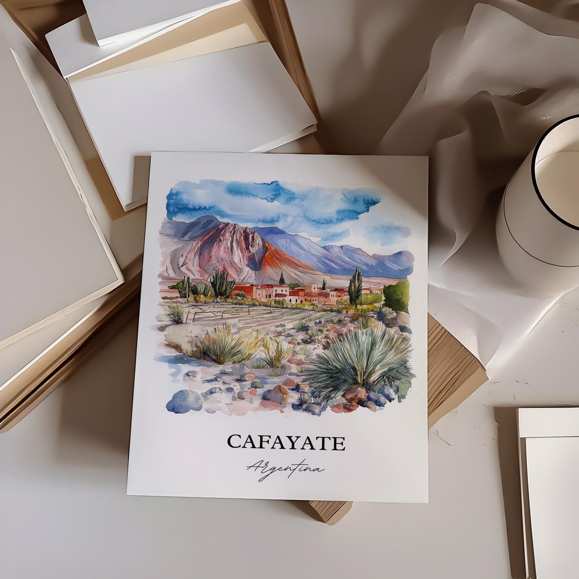 Cafayate Wall Art Print Argentina Watercolor Gift Travel Poster Housewarming - Image 3