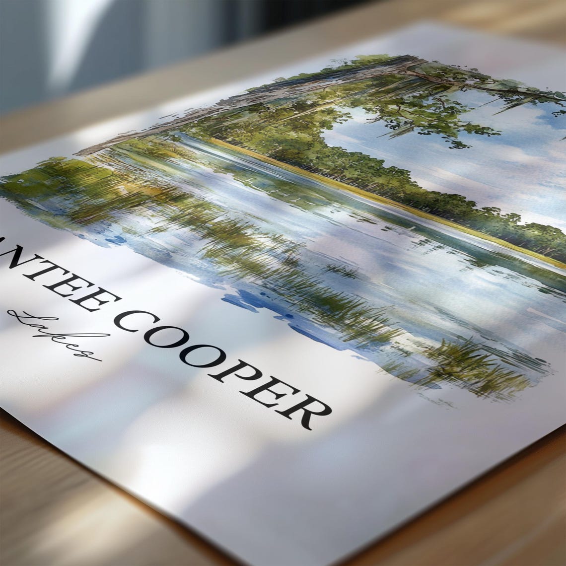 Santee Cooper Lakes Spanish Moss Watercolor Southern Travel Poster - Image 6