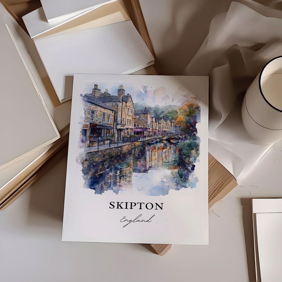 Skipton, England Watercolor Travel Poster - Image 2