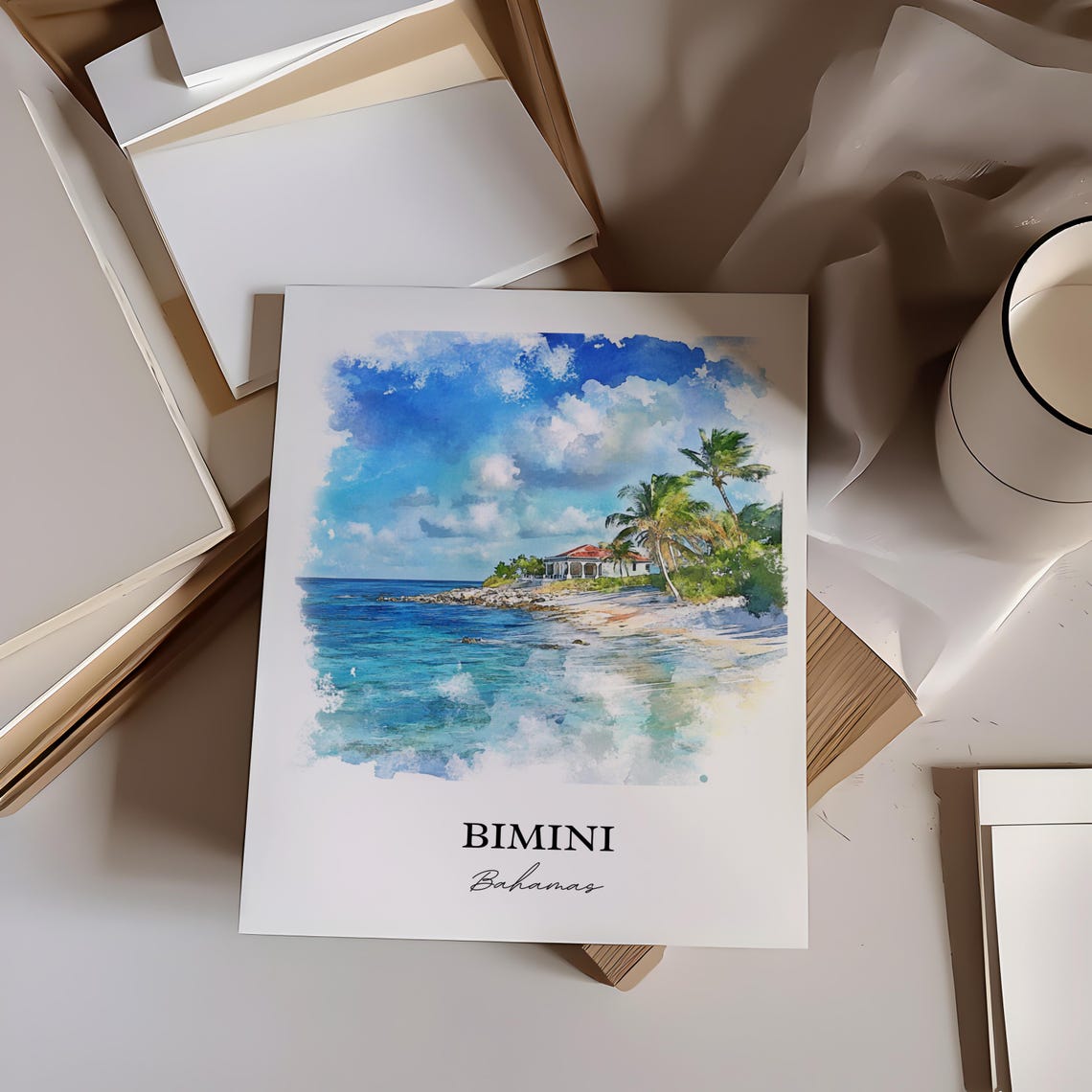 Bimini Wall Art Alice Town Print Bahamas Watercolor Gift Travel Poster Housewarming - Image 3