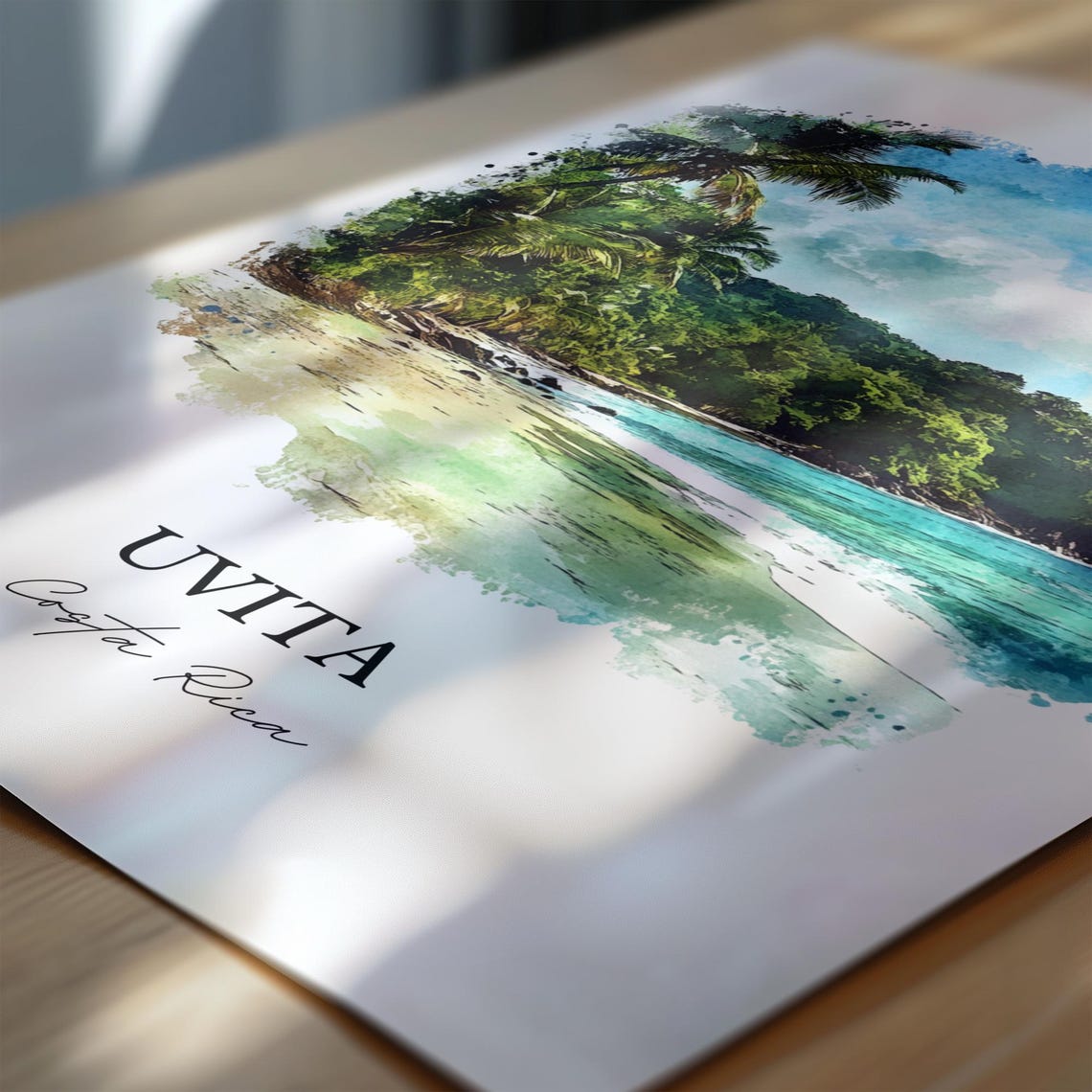 Uvita Costa Rica Emerald Jungle Beach Paradise Watercolor Poster - Image 6