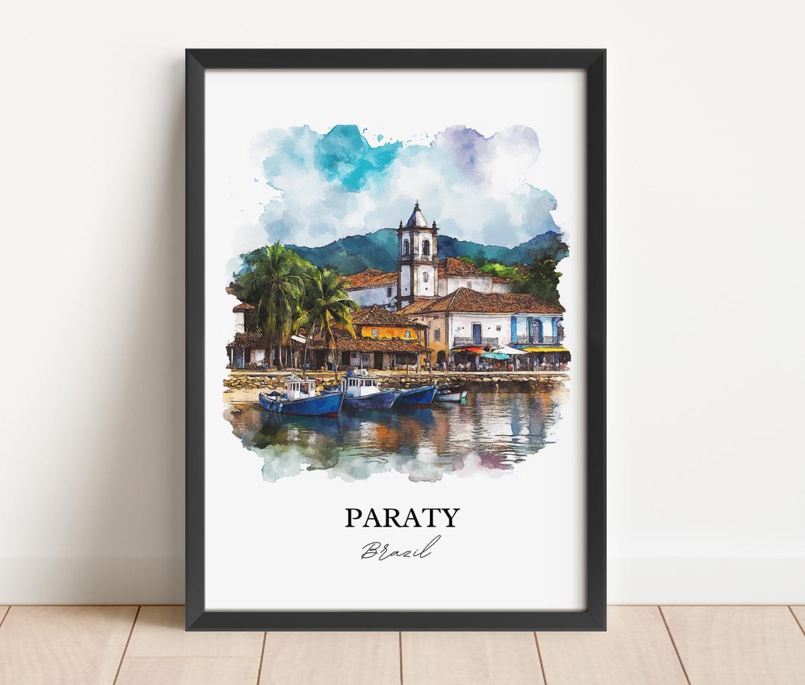 Paraty Brazil Watercolor Travel Poster, Costa Verde - Image 3