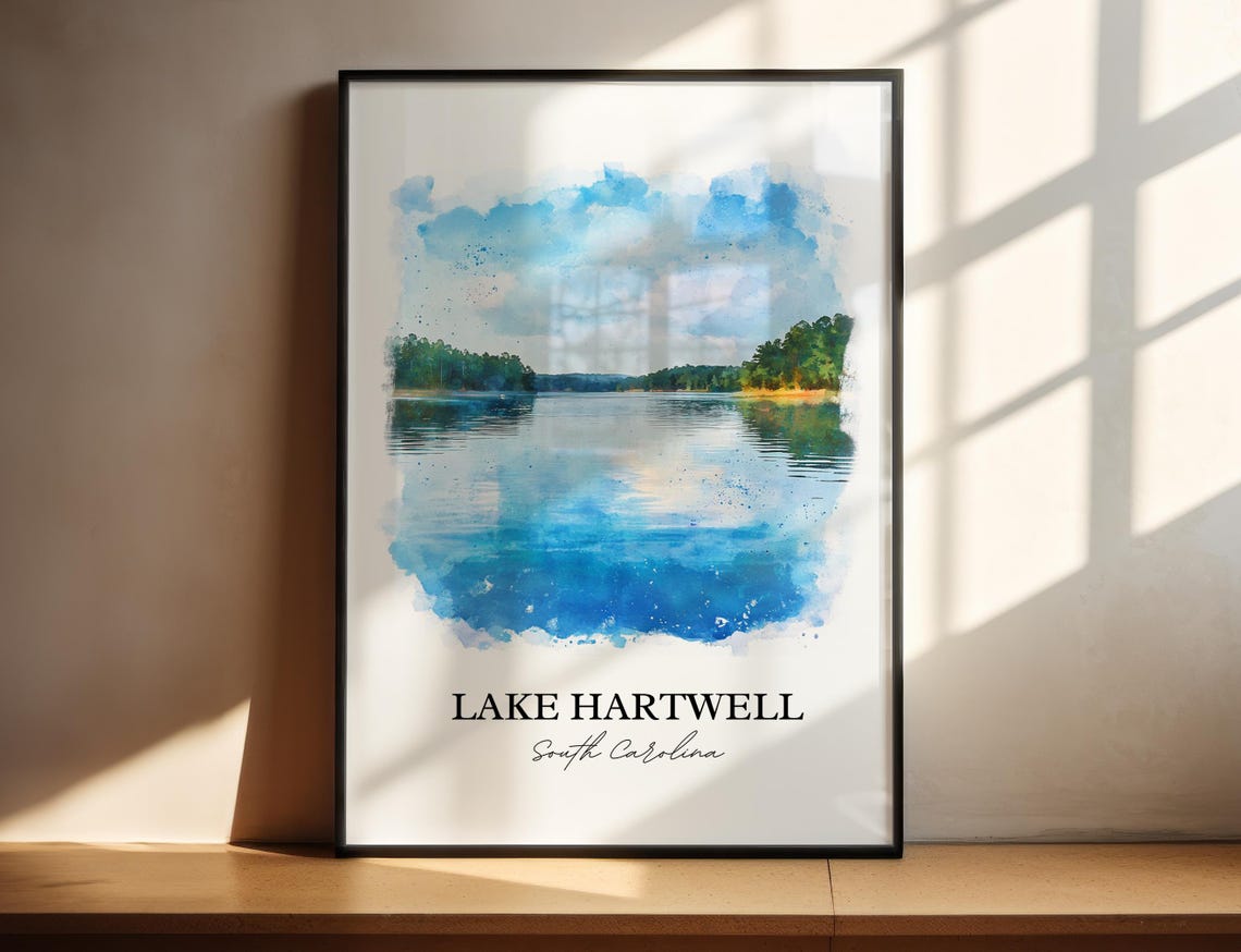 Lake Hartwell South Carolina Tranquil Tree Lined Water Poster