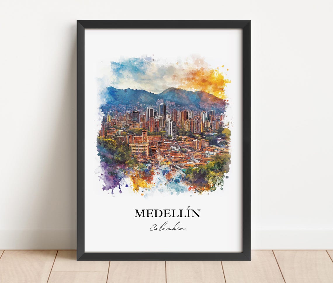 Medelln Wall Art Colombia Print Watercolor Gift Travel Poster Housewarming - Image 5