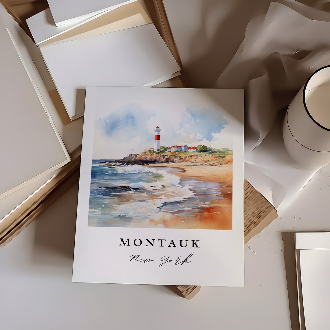 Montauk Li Travel Poster, Long Island NY Art Print - Image 6