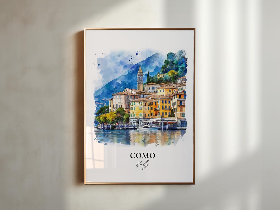 Como Italy Watercolor Lake Travel Poster - Image 4