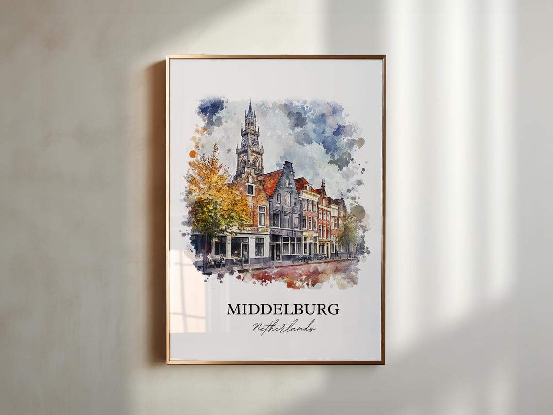Middelburg Netherlands Watercolor Travel Poster - Image 3
