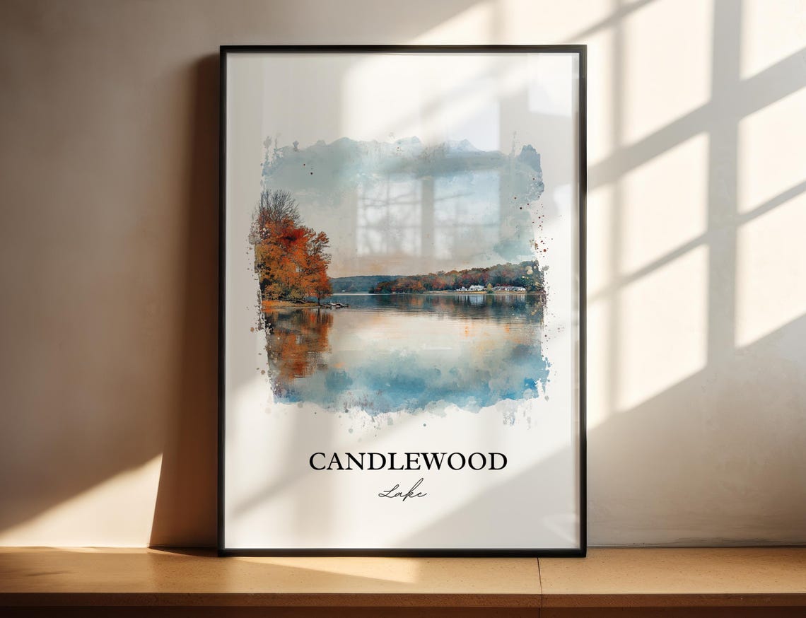 Candlewood Lake Connecticut Autumn Shore Mirror Water Poster