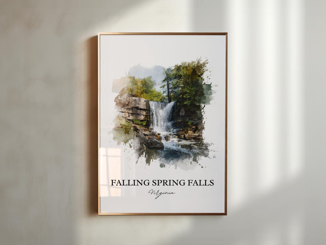 Falling Spring Falls Virginia Alleghany County Waterfall Travel Poster - Image 3