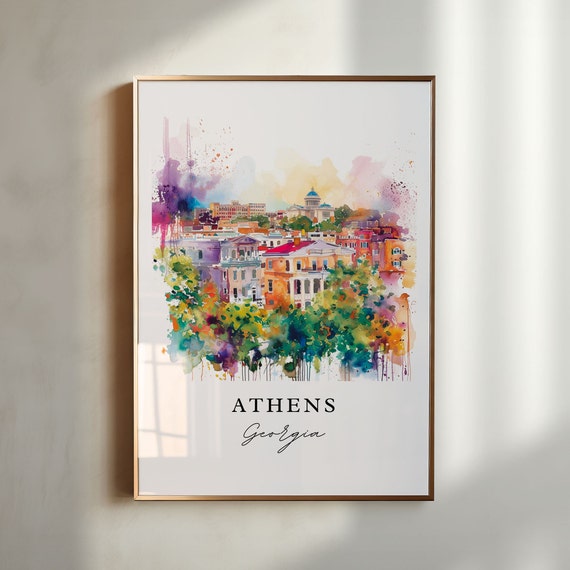 Athens Georgia Travel Poster, Town Wall Art Print