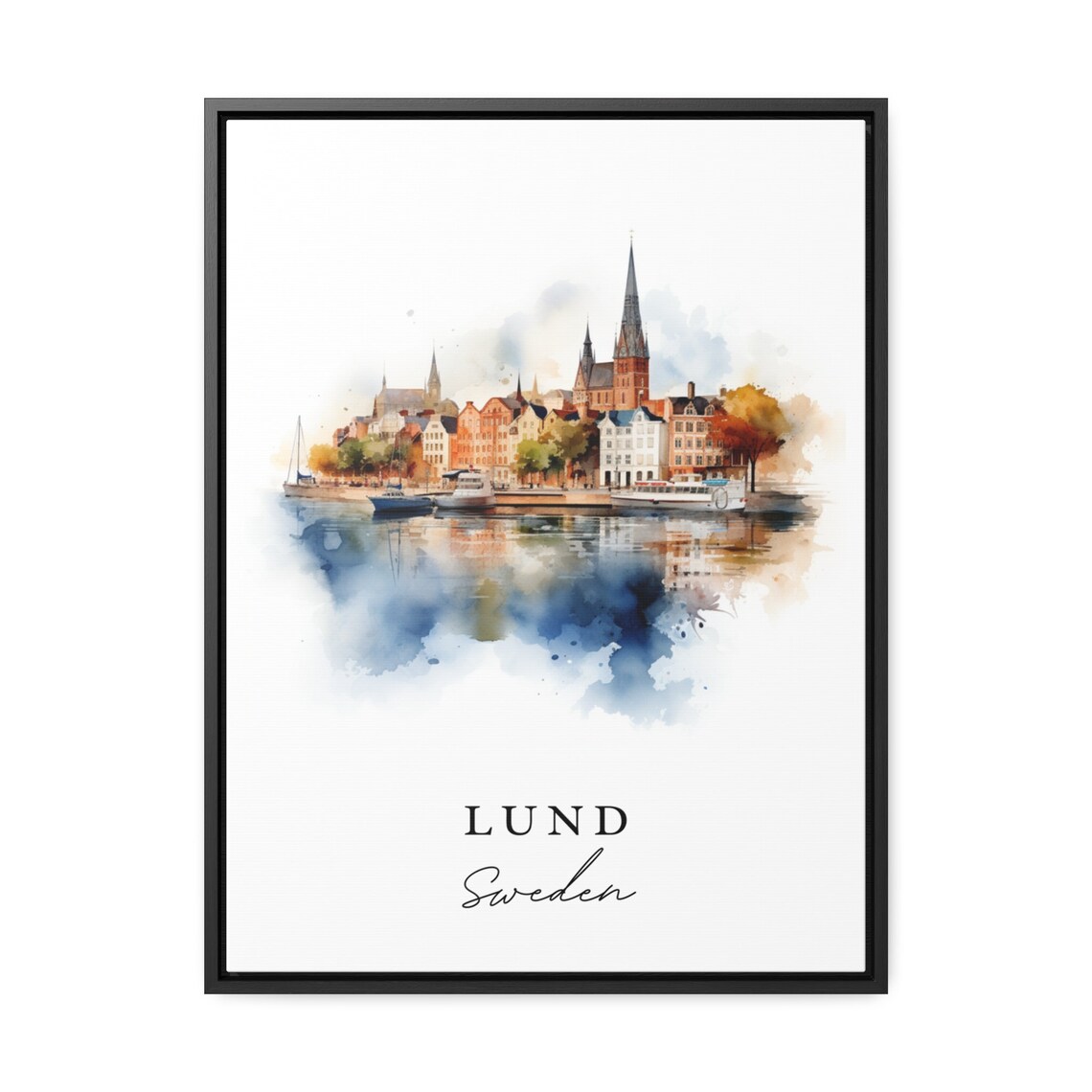 Lund Sweden Travel Poster, Custom Text Personalized - Image 2