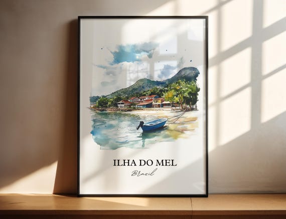 Ilha Do Mel Wall Art Paran Print Brazil Watercolor Gift Travel Poster Housewarming