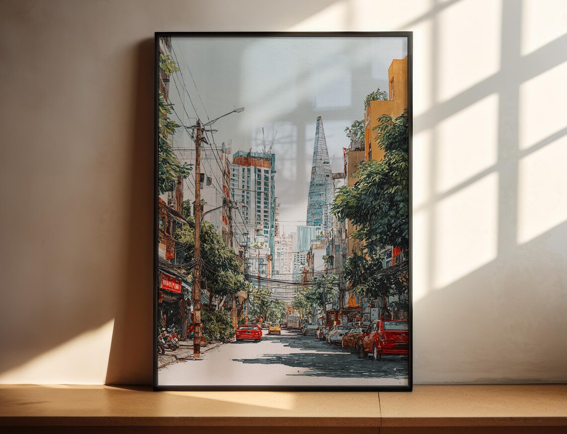 Ho Chi Minh Watercolor Art Print, Vietnam Travel Decor