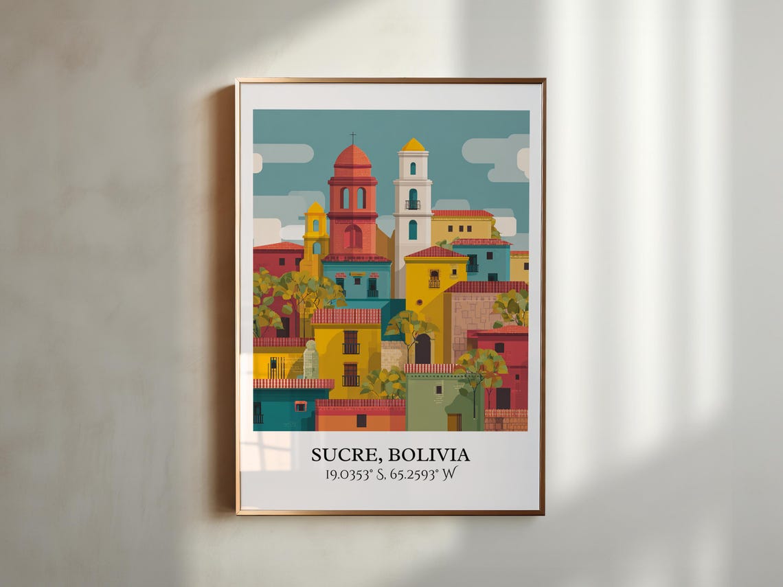 Sucre Bolivia Art Retro Travel Home Decor Gift Prints Housewarming - Image 6