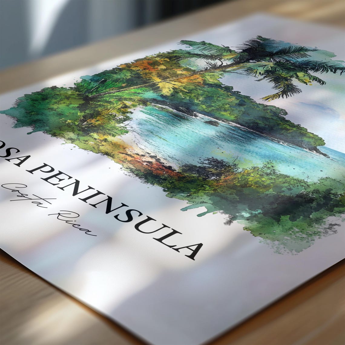 Osa Peninsula Costa Rica Wild Jungle Coast Watercolor Poster - Image 6