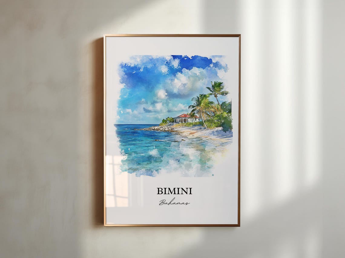 Bimini Wall Art Alice Town Print Bahamas Watercolor Gift Travel Poster Housewarming - Image 4