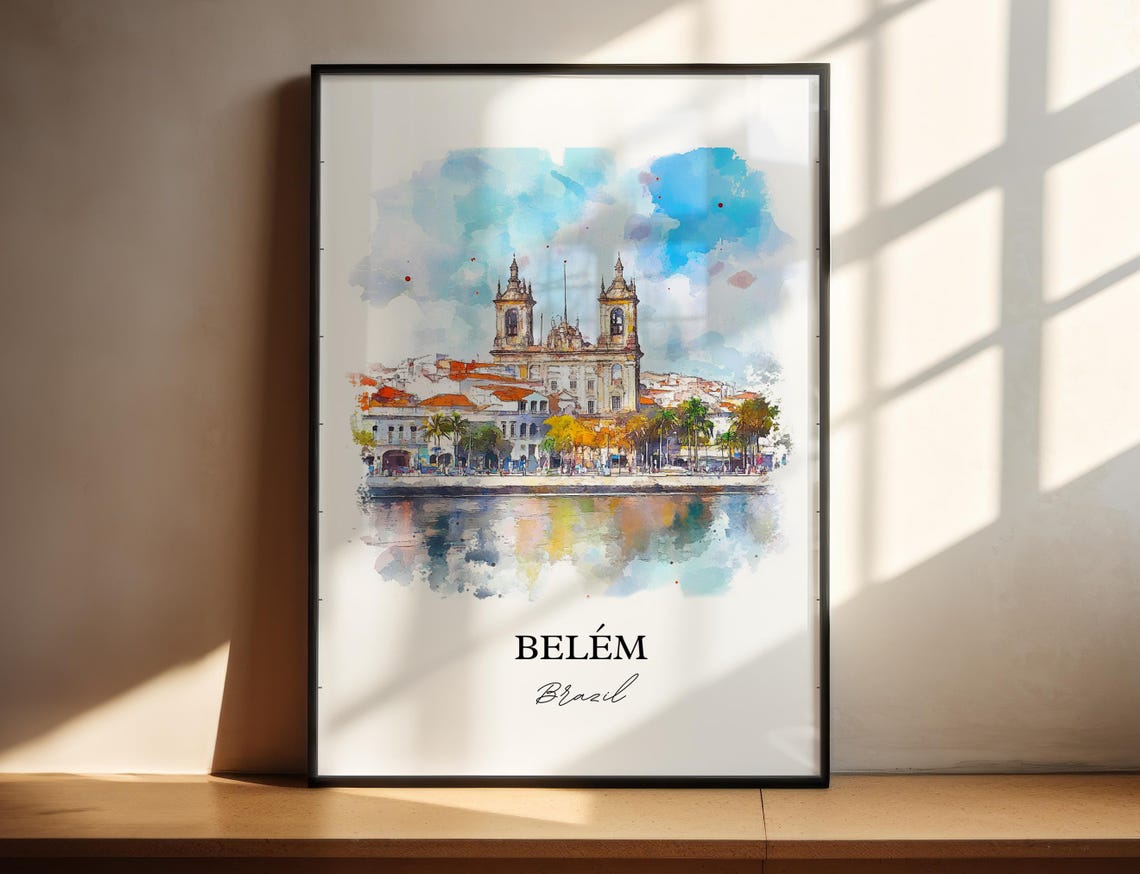Belm Brazil Watercolor Travel Poster, Wall Art Print - Image 2