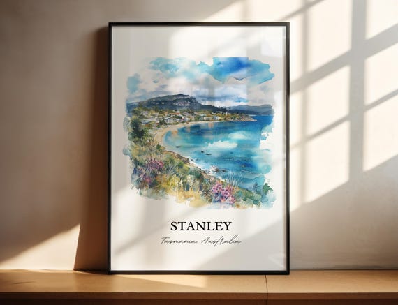 Stanley Tasmania Wall Art Print Watercolor Australia Gift Travel Poster Housewarming