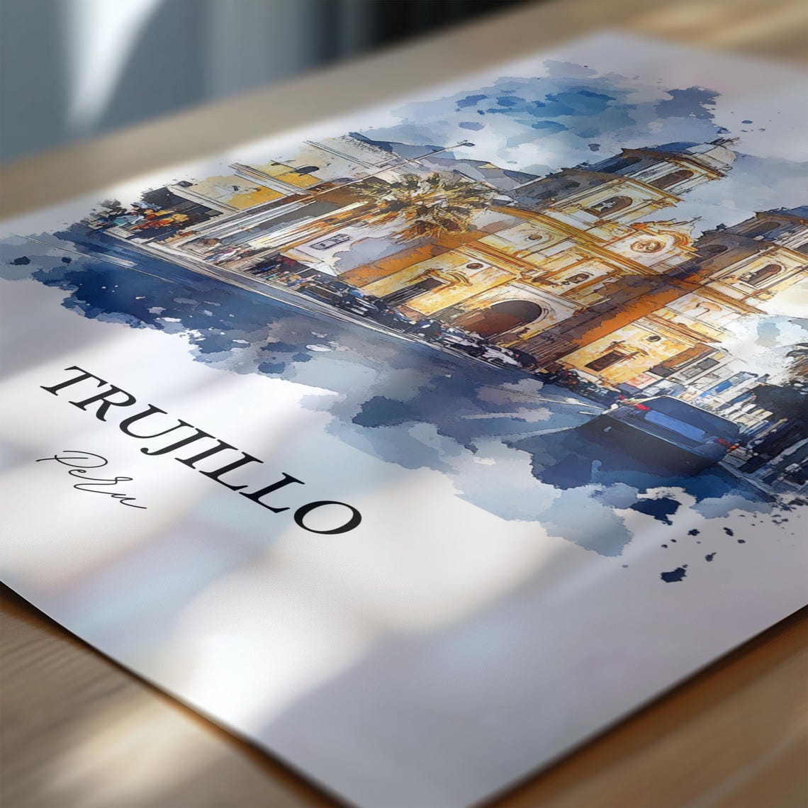 Trujillo Peru Wall Art La Libertad Print Watercolor Gift Travel Poster Housewarming - Image 6