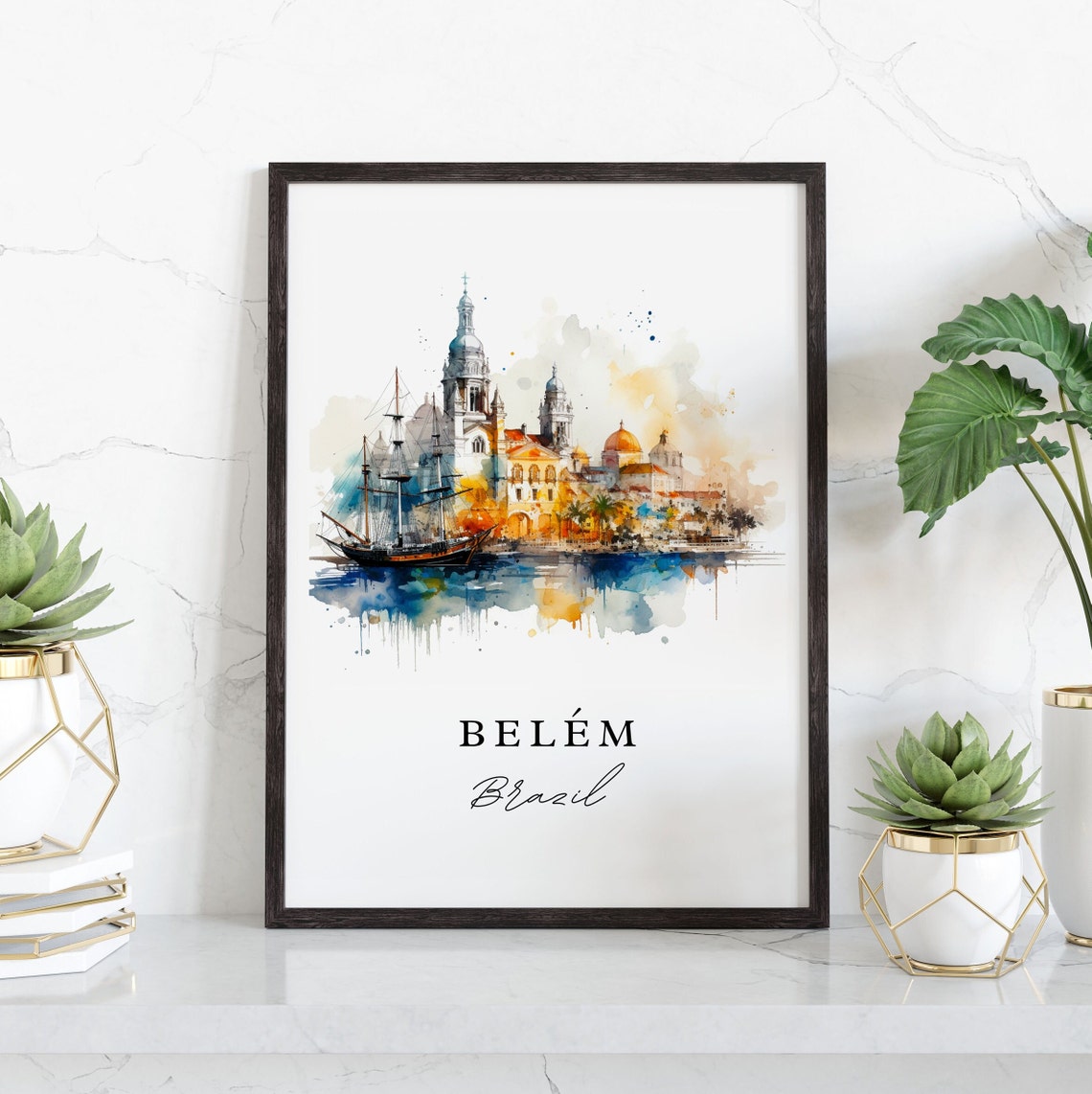 Belem Brazil Wall Art Poster Print Wedding Gift Birthday Present Custom Text Perfect - Image 3