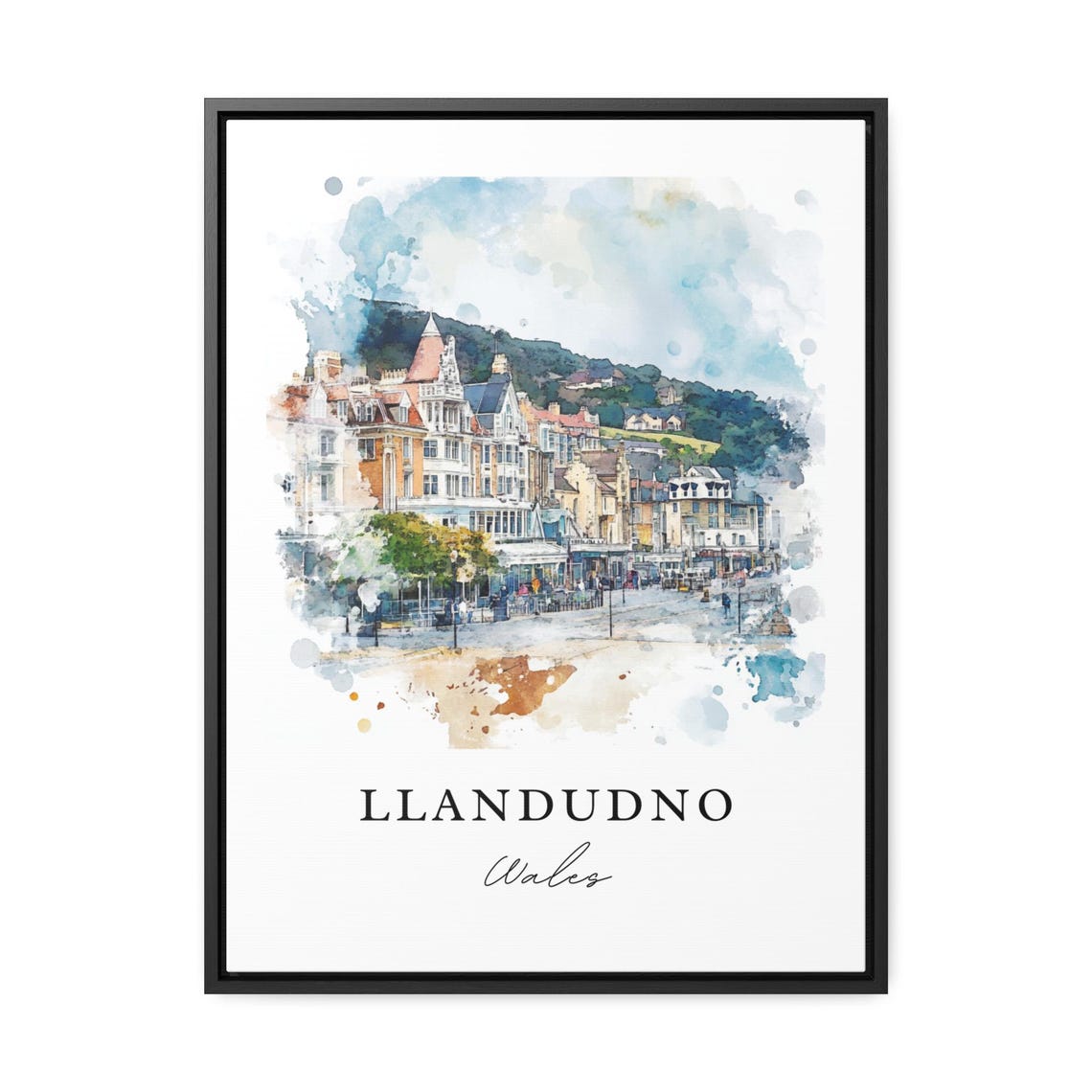 Llandudno Wales Victorian Seaside Promenade Watercolor Travel Poster - Image 3