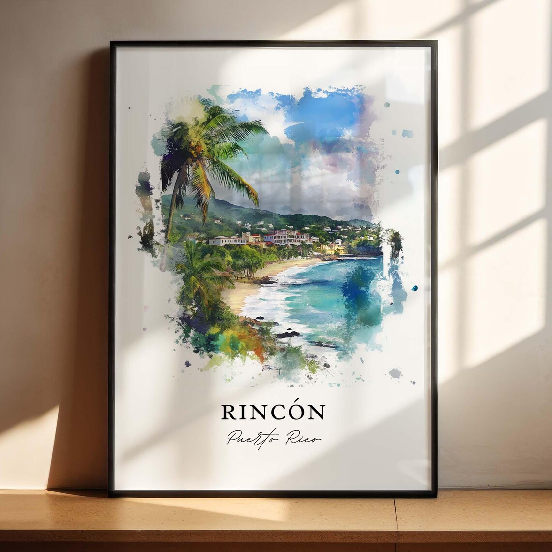 Rincon Puerto Rico Watercolor Travel Poster