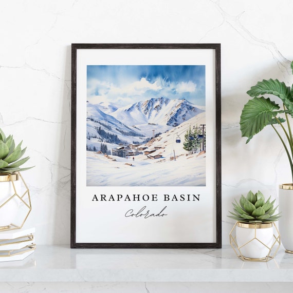Arapahoe Basin Co Wall Art Colorado Ski Poster Print Wedding Gift Birthday Present Custom Text Perfect