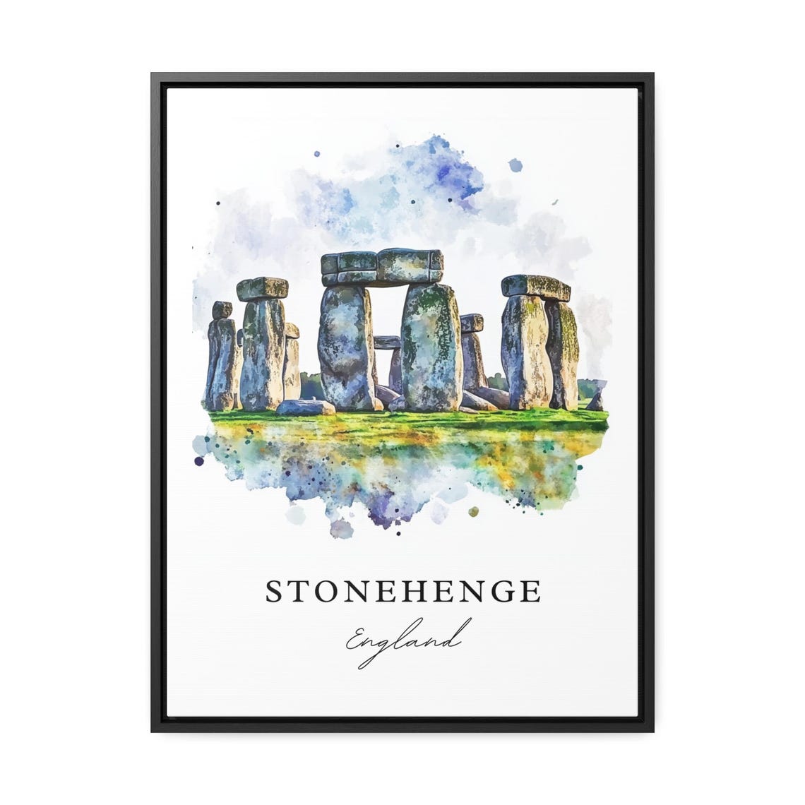 Stonehenge Travel Poster, Wiltshire Watercolor - Image 3