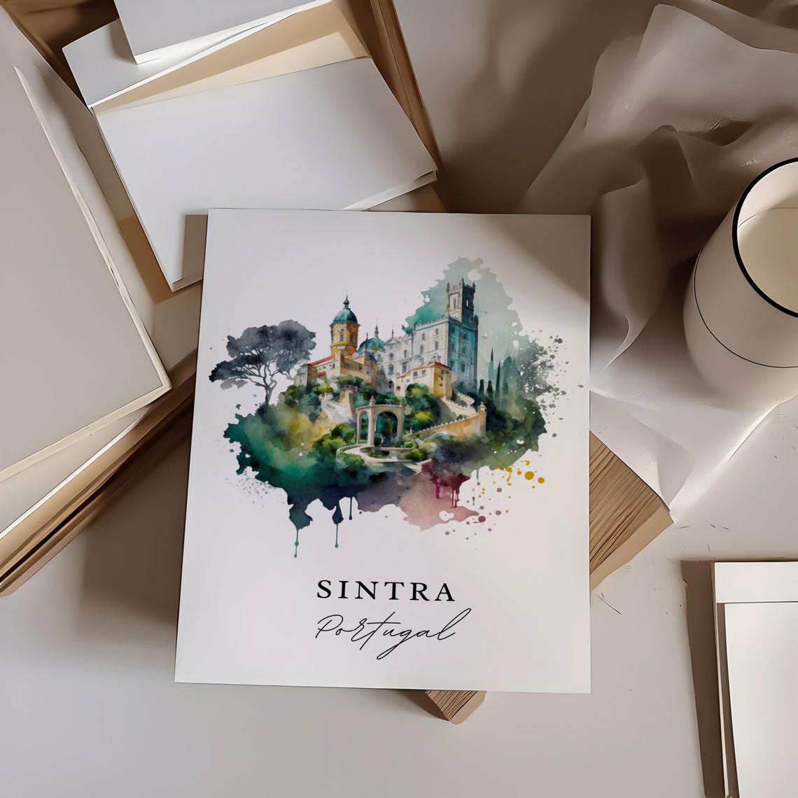 Sintra Portugal Travel Poster, Custom Text Personalised - Image 6