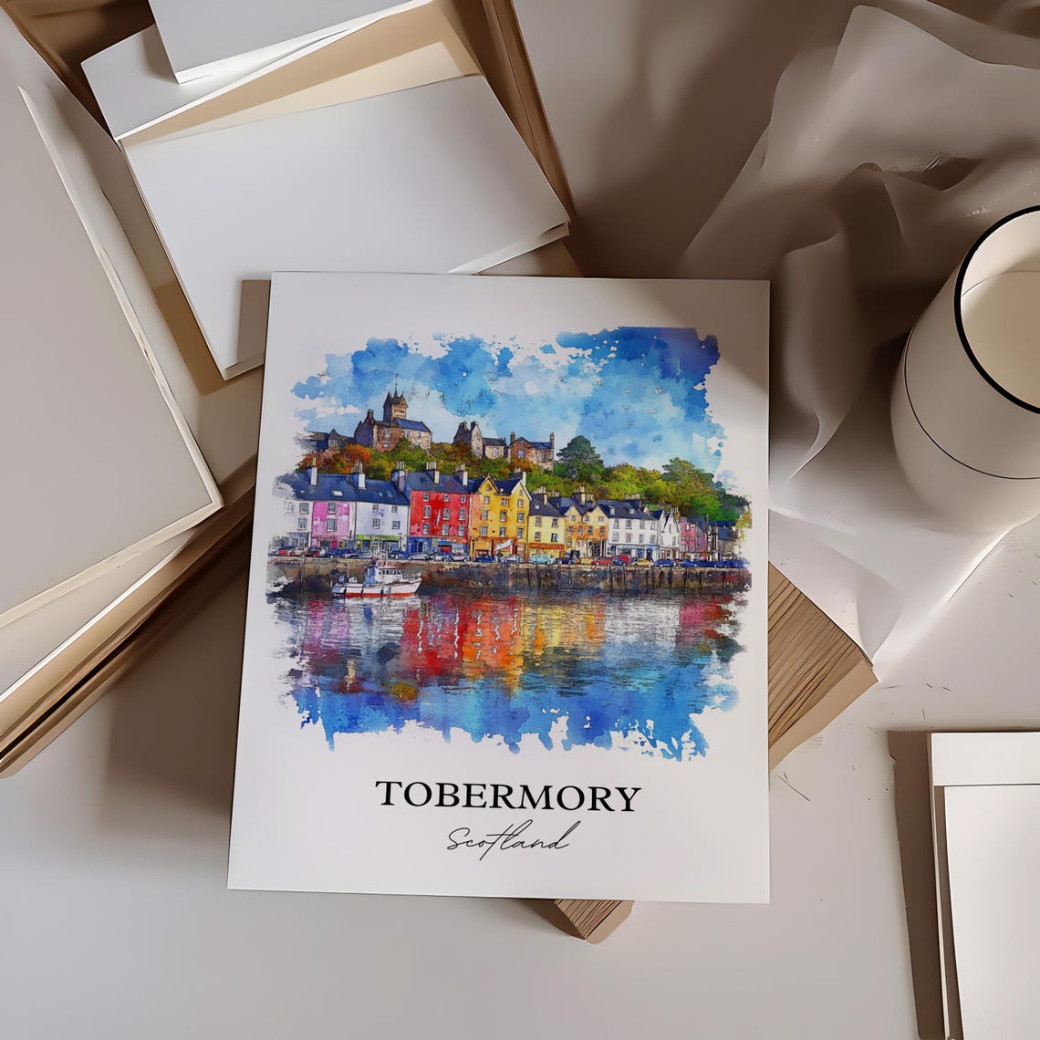 Tobermory, Mull Scotland Watercolor Travel Poster - Image 2