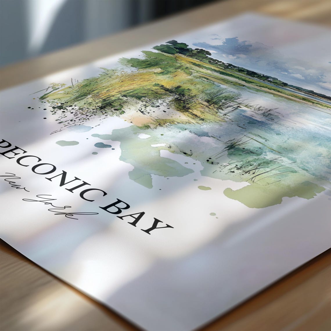 Peconic Bay New York Marsh Shoreline Watercolor Nature Poster - Image 6
