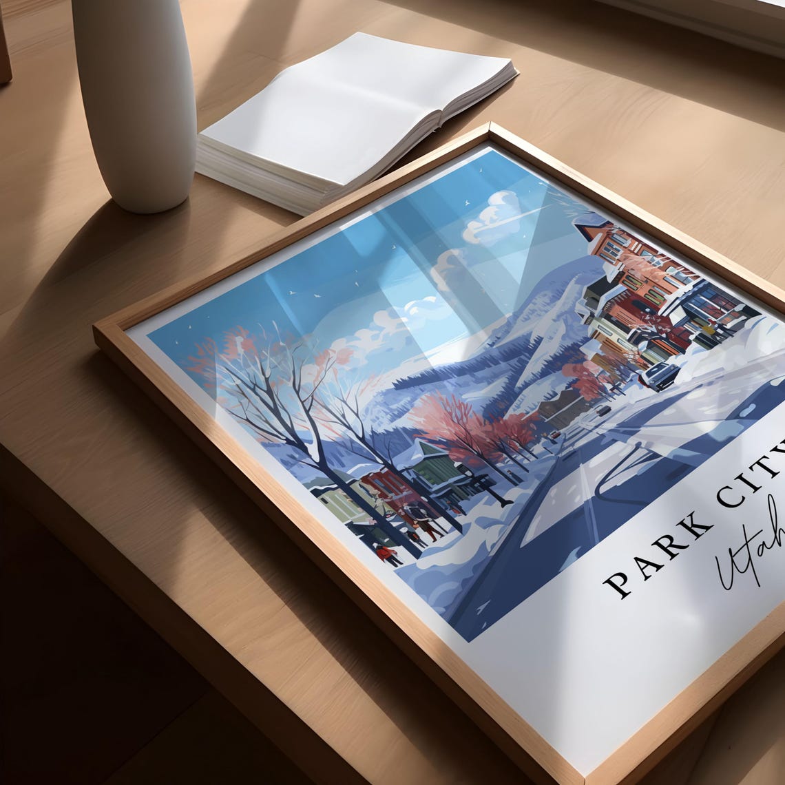 Park City Utah Snowy Main Street Winter Ski Resort Travel Poster - Image 5