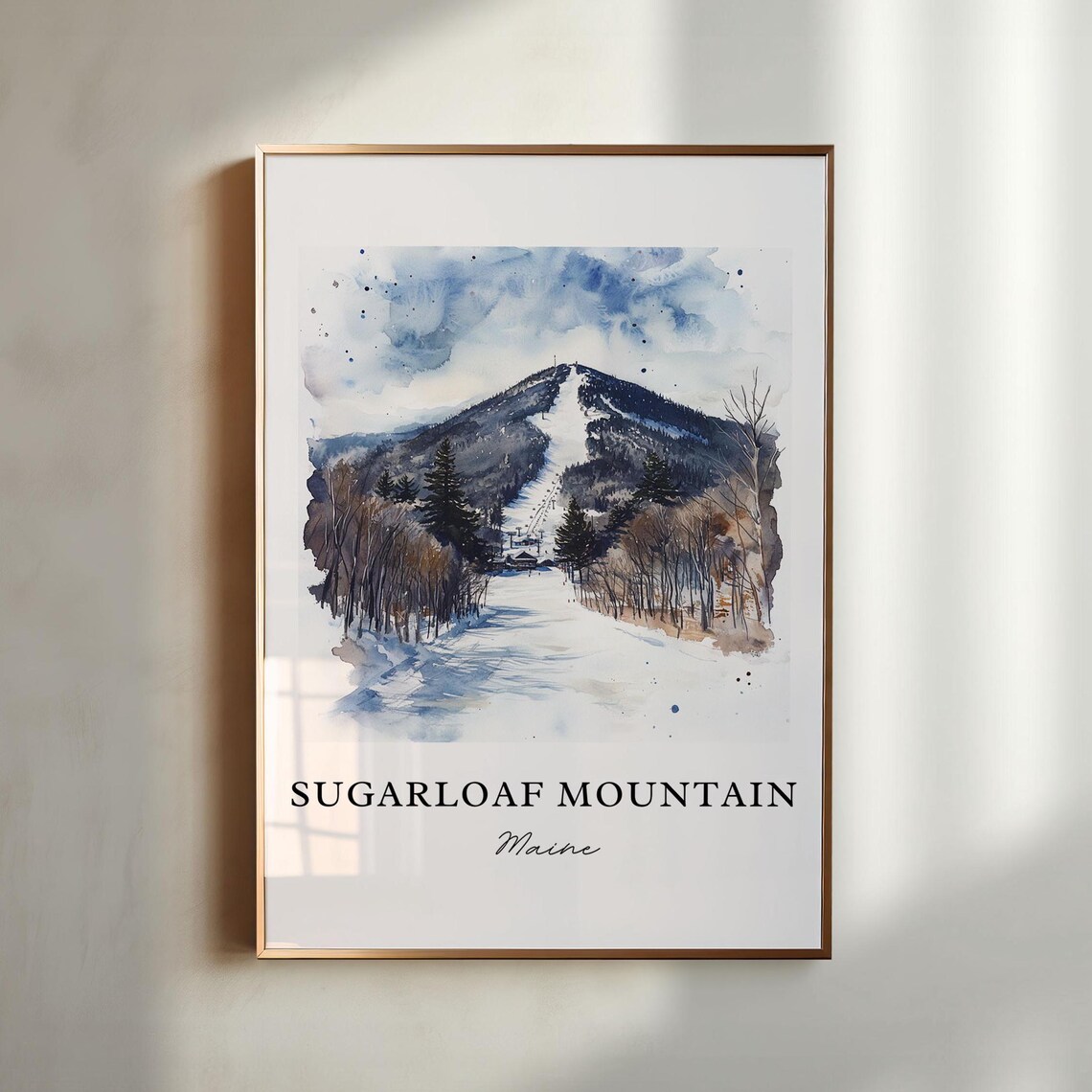 Sugarloaf Mountain, Maine Travel Poster Print