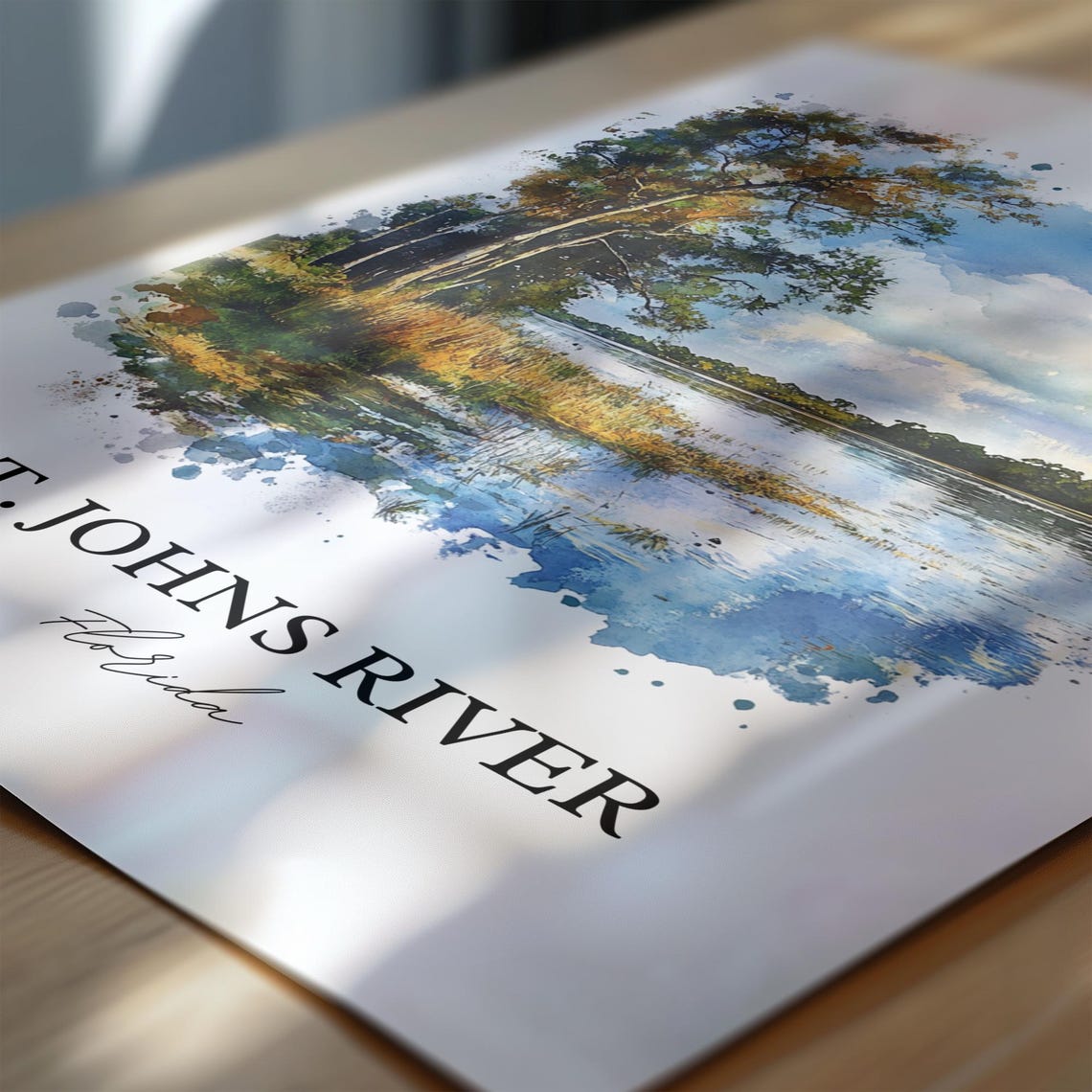 St Johns River Florida Riverside Watercolor Nature Travel Poster - Image 6