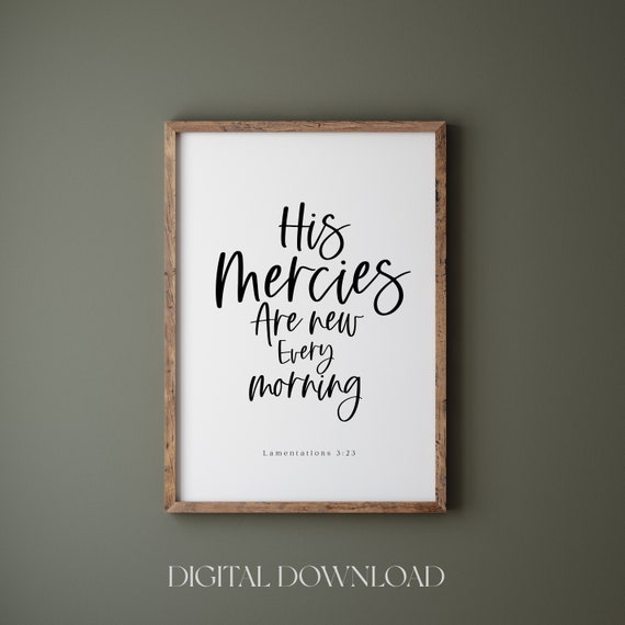 His Mercies Are New Every Morning Minimalist Poster