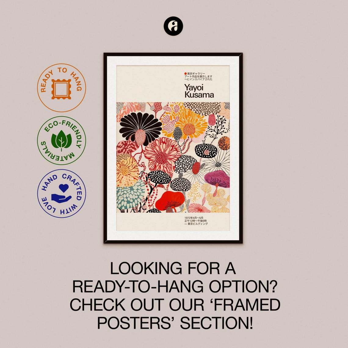 Yayoi Kusama Inspired Bold Botanical Blossom Flower Garden Poster - Image 2