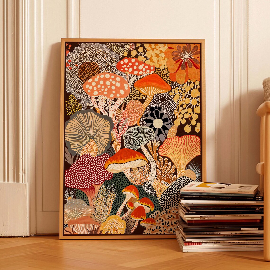 Mushroom Artwork, Modern Kitchen Wall Art Print