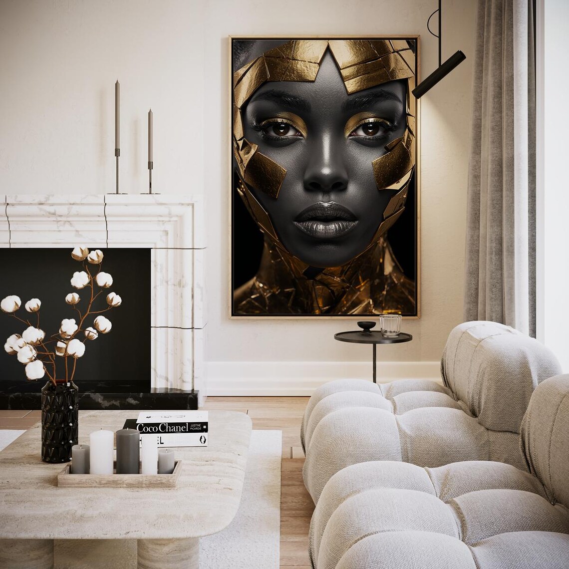 Gold Kintsugi Woman Face Artistic Portrait Poster For The Home