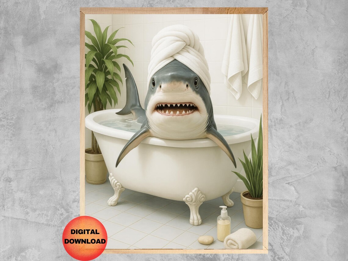Bathtub Wall Art Print, Funny Bathroom Decor