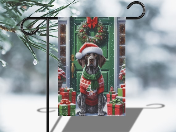 German Shorthaired Pointer Christmas Yard Flag