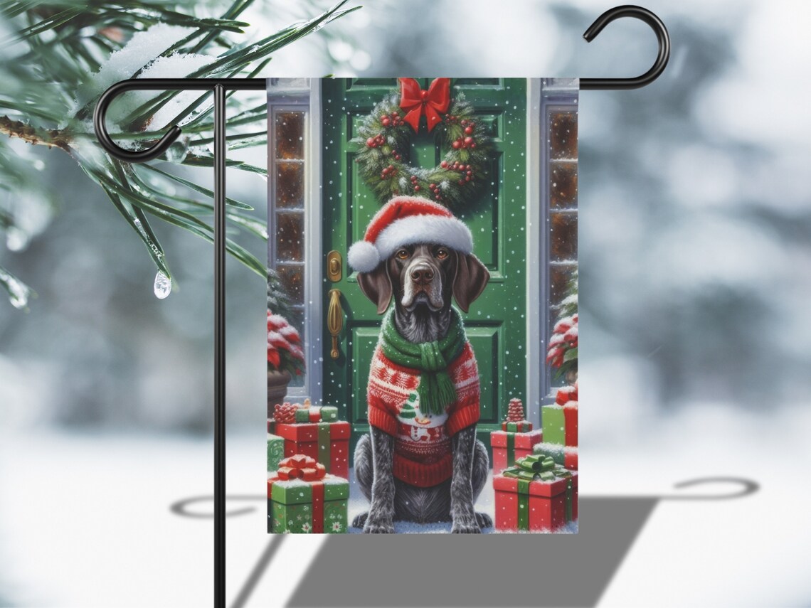 German Shorthaired Pointer Christmas Yard Flag