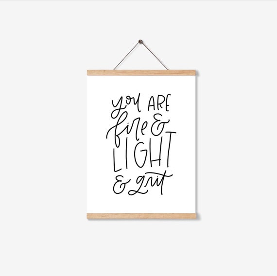 Positive Affirmations You Are Fire And Light Art Print