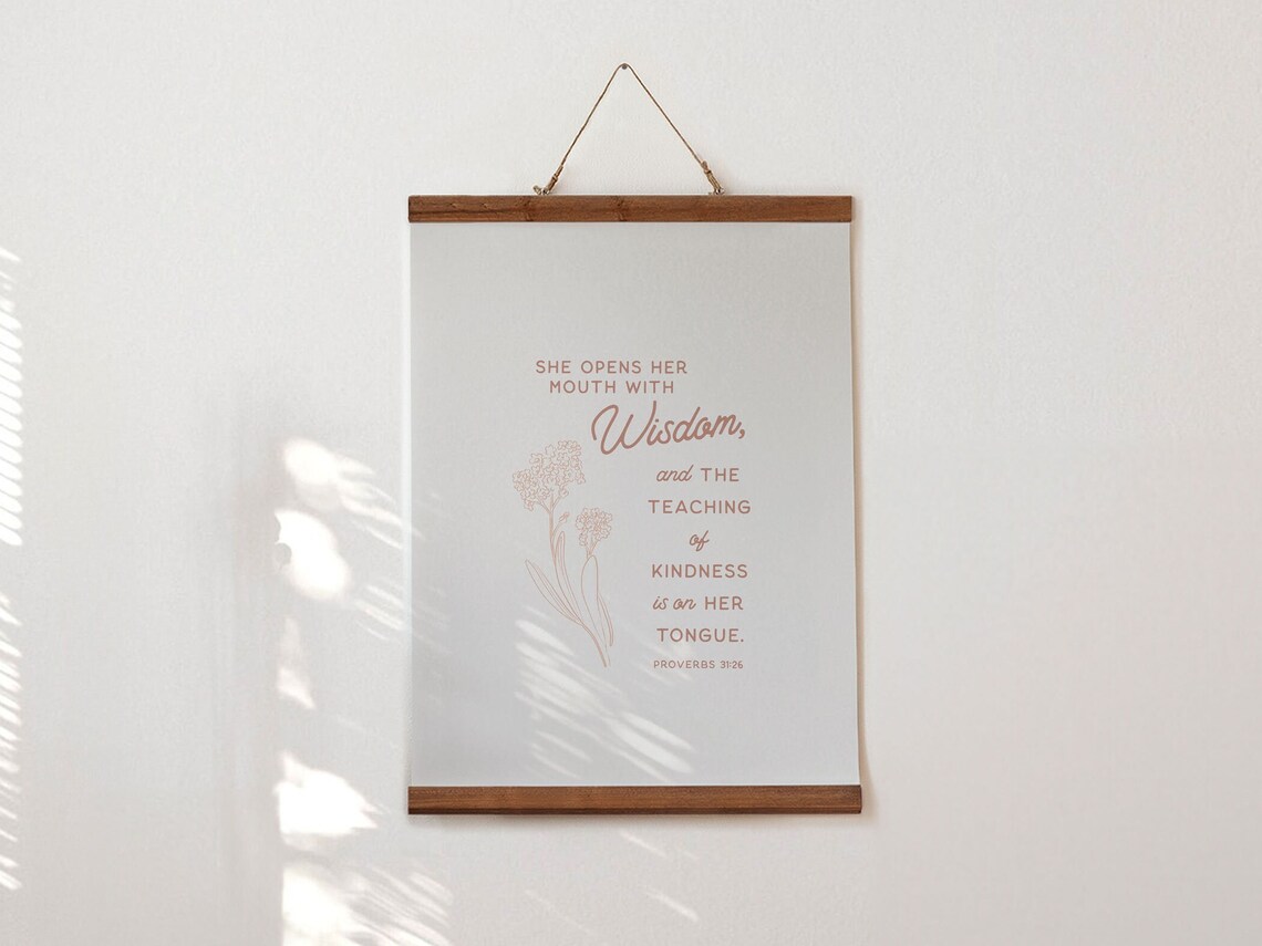 Proverbs 31:26 Scripture Art Print, Christian Decor - Image 5