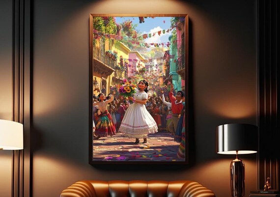 Colorful Mexican Fiesta Street Dance Celebration Scene Wall Art